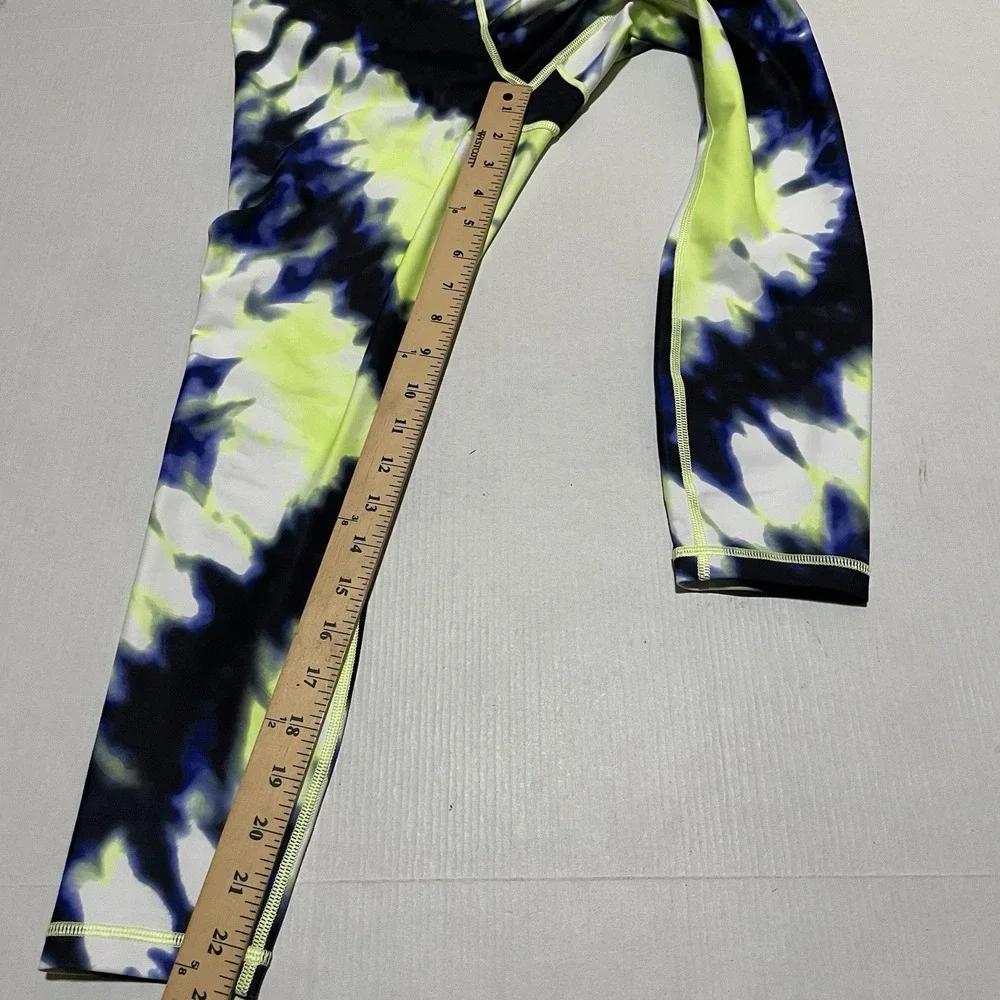 Athleta Pants Womens Small Elation 7/8 Tight Tie Dye‎ Neon Green Leggings 23